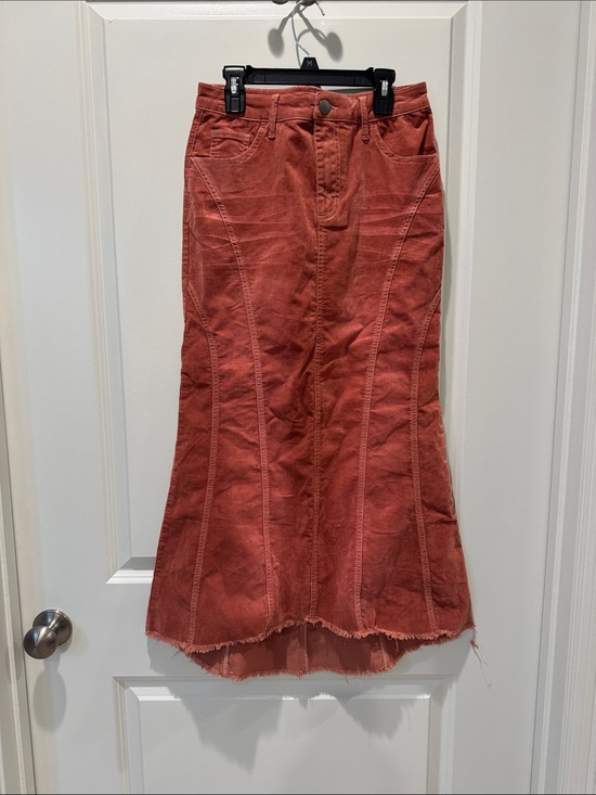 BellanBlue Dresses & Skirts - BellanBlue Rust Corduroy High-Low Maxi Skirt